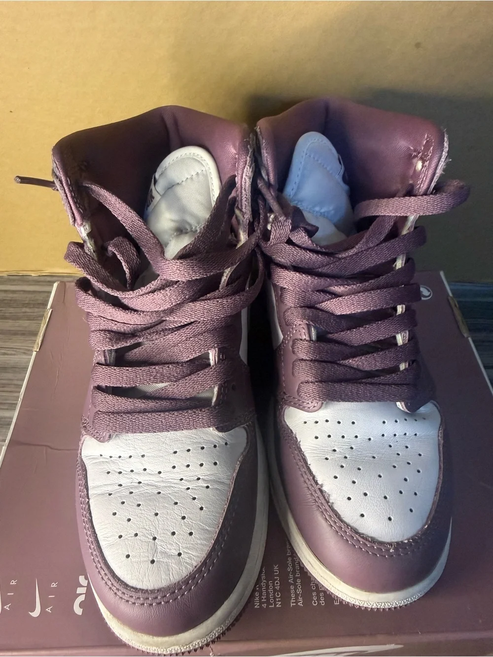 Nike Kids High-Top Sneakers Mauve & White and Purple high O.G